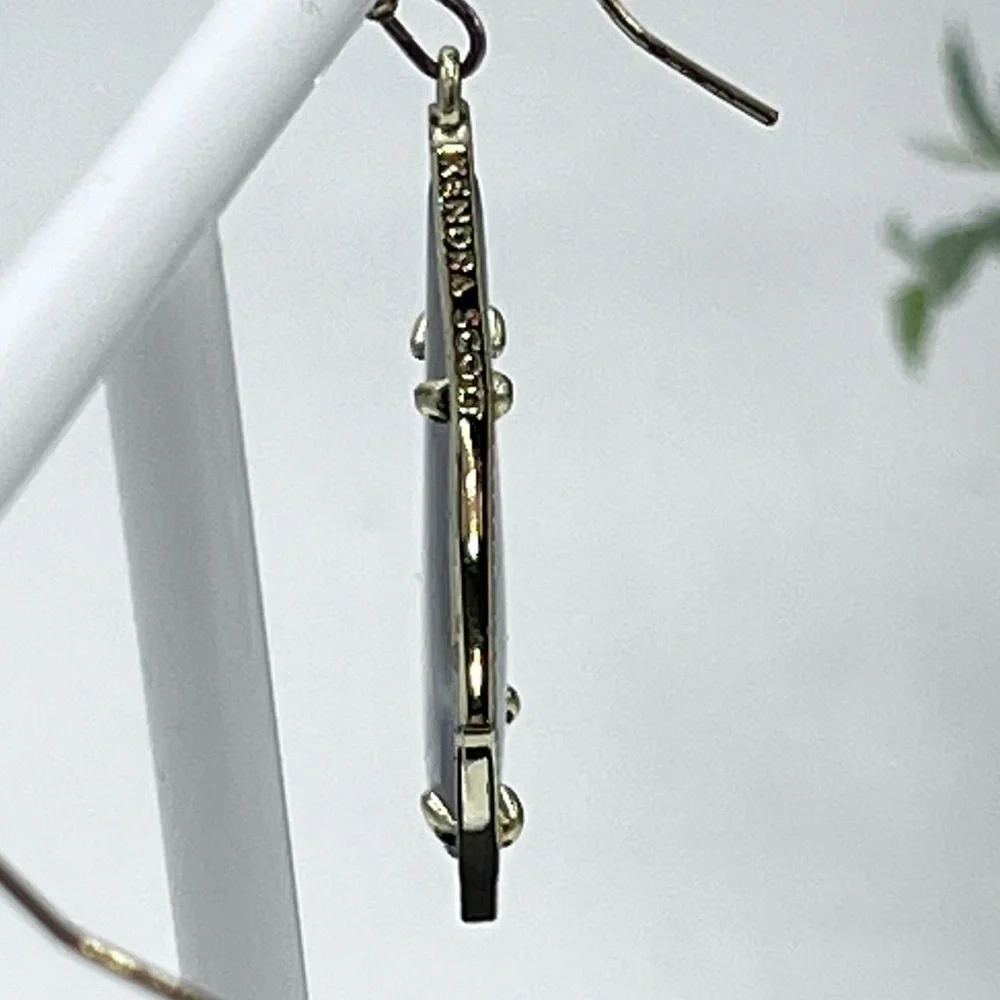 Kendra Scott Alex Slate‎ Cat’s Eye 14K Gold Plated French Wire Earrings